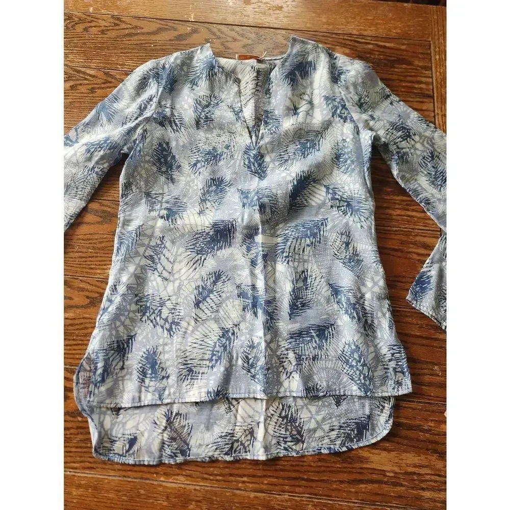 Tory Burch Baltic Sea Dream Catcher Blue Burn Out Tunic sz 6